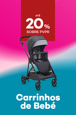 Carrinhos de Beb&eacute; com destaque promocional de at&eacute; 20% sobre pre&ccedil;o de Venda ao P&uacute;blico Recomendado